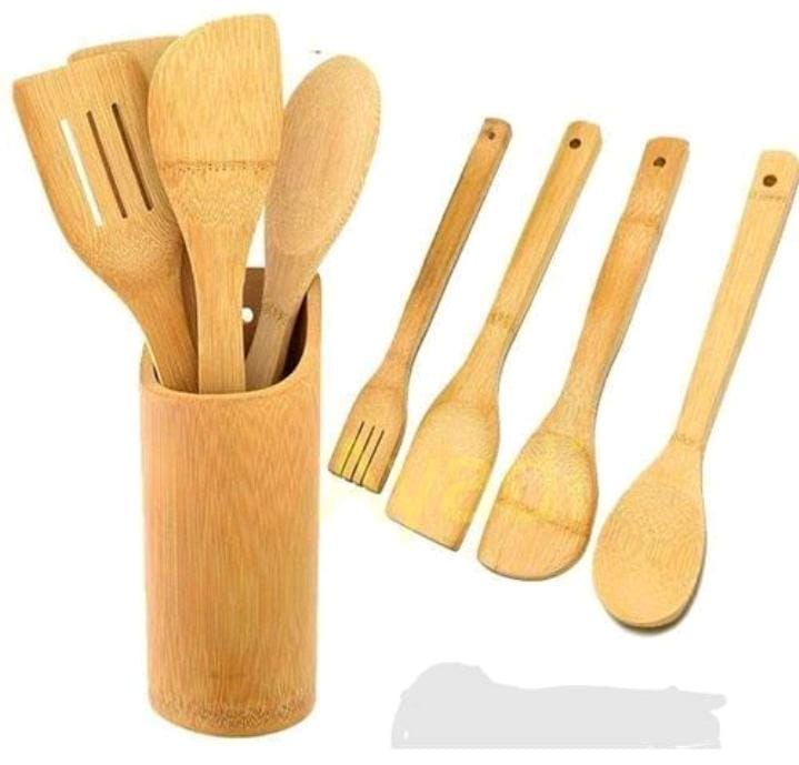 Set d'ustensiles de cuisine en bambou