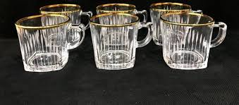 Set de 6 tasses en verre cannelé