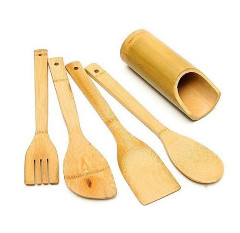 Set d'ustensiles de cuisine en bambou