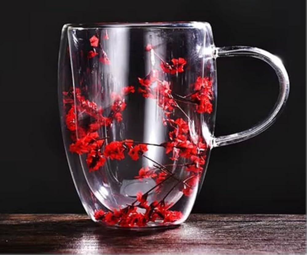 Tasse double paroi en verre résistant