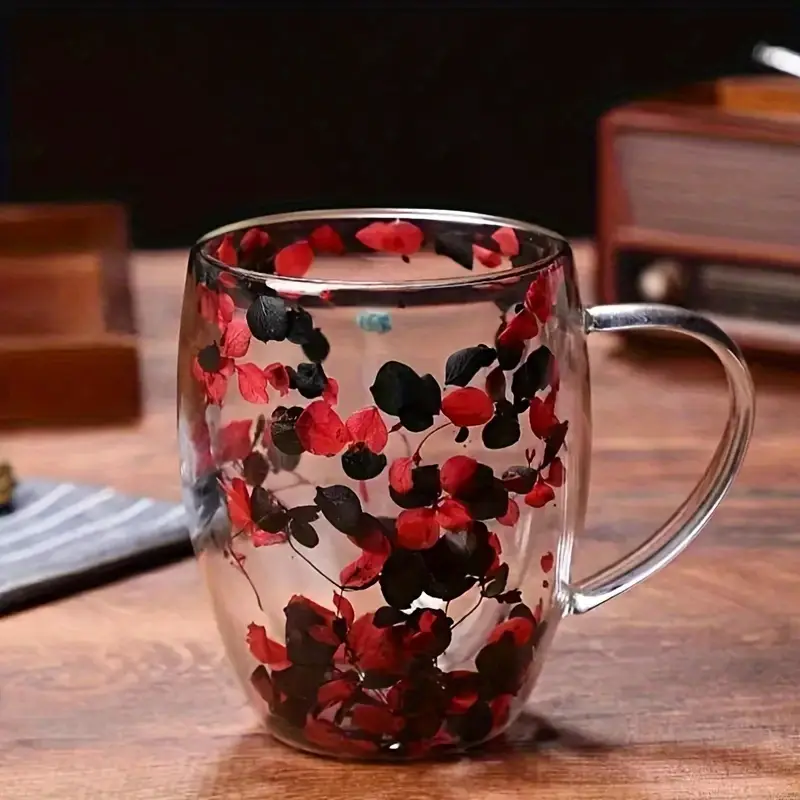 Tasse double paroi en verre résistant