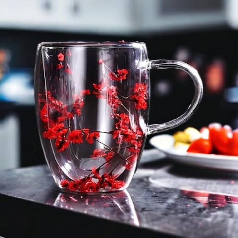 Tasse double paroi en verre résistant