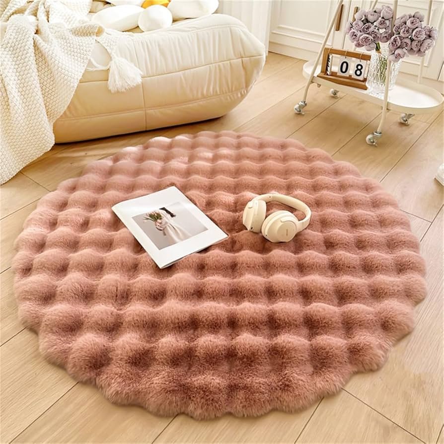 Tapis fourrure rond