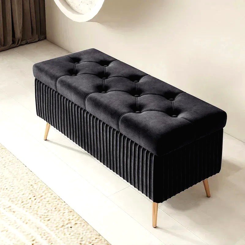 Bout de lit/ pouf à coffre