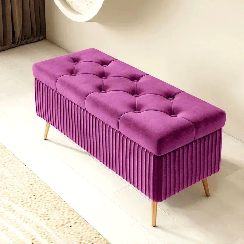Bout de lit/ pouf à coffre