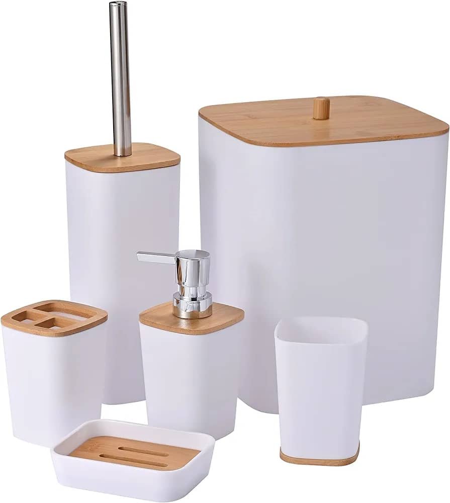 Set d'accessoires salle de bain — 6 pièces