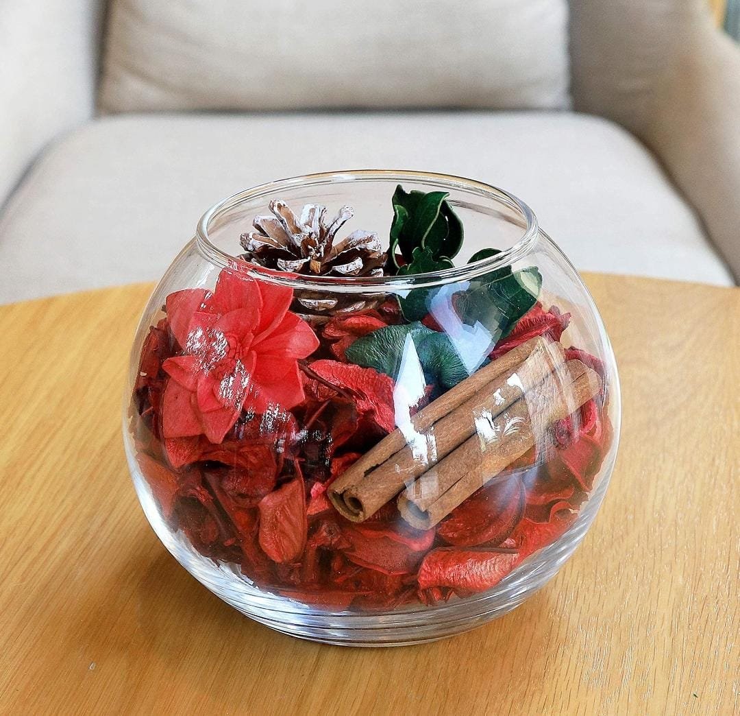 Vase boule pot-pourri
